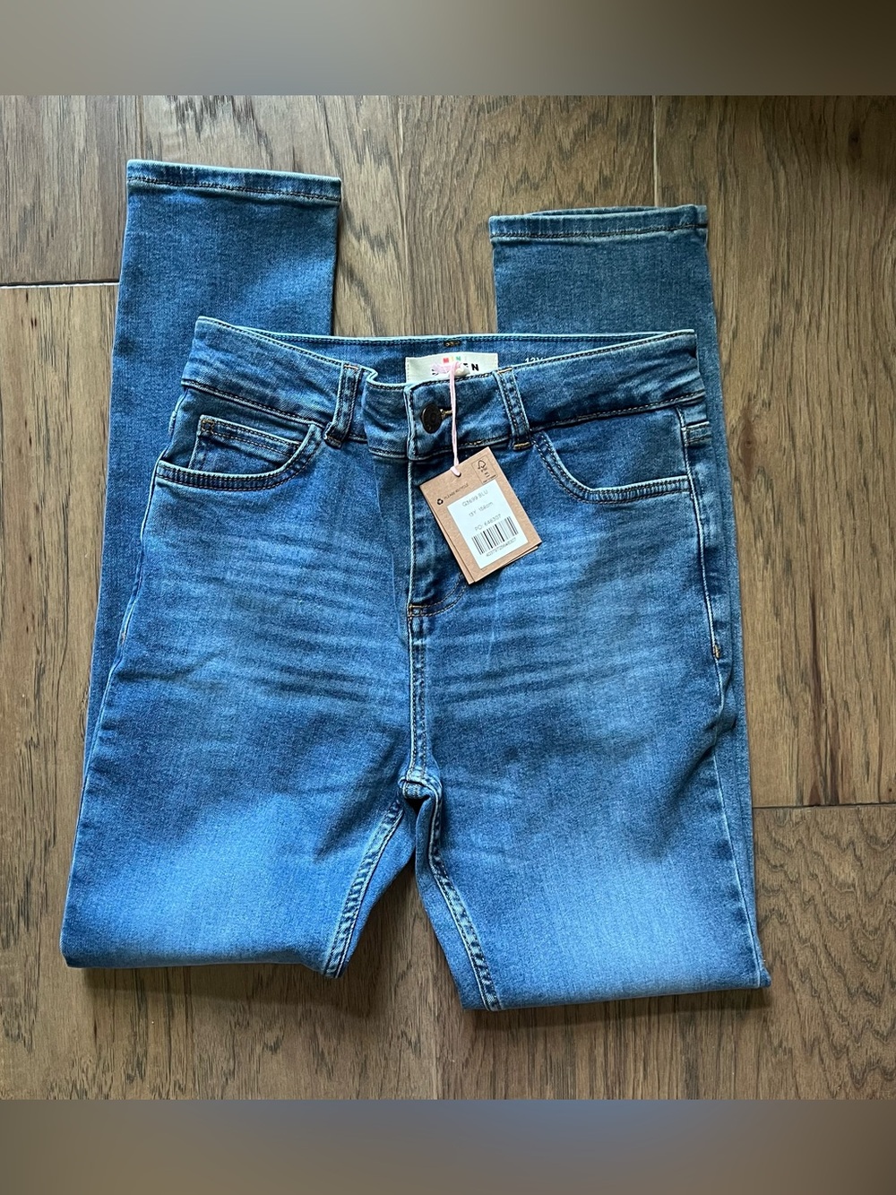 Mini Boden Girls 13Y 158cm Slim Denim Jeggings Skinny Jeans Adjustable Waist New